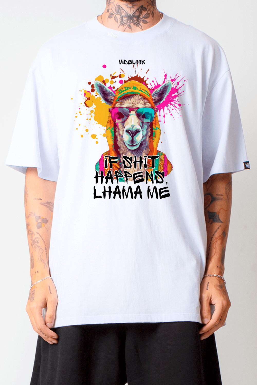 Camiseta Oversized Lhama-me Branco